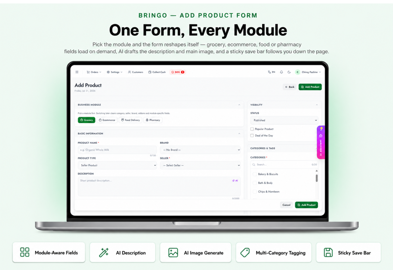 Bringo | Multi Module Multivendor Delivery Platform