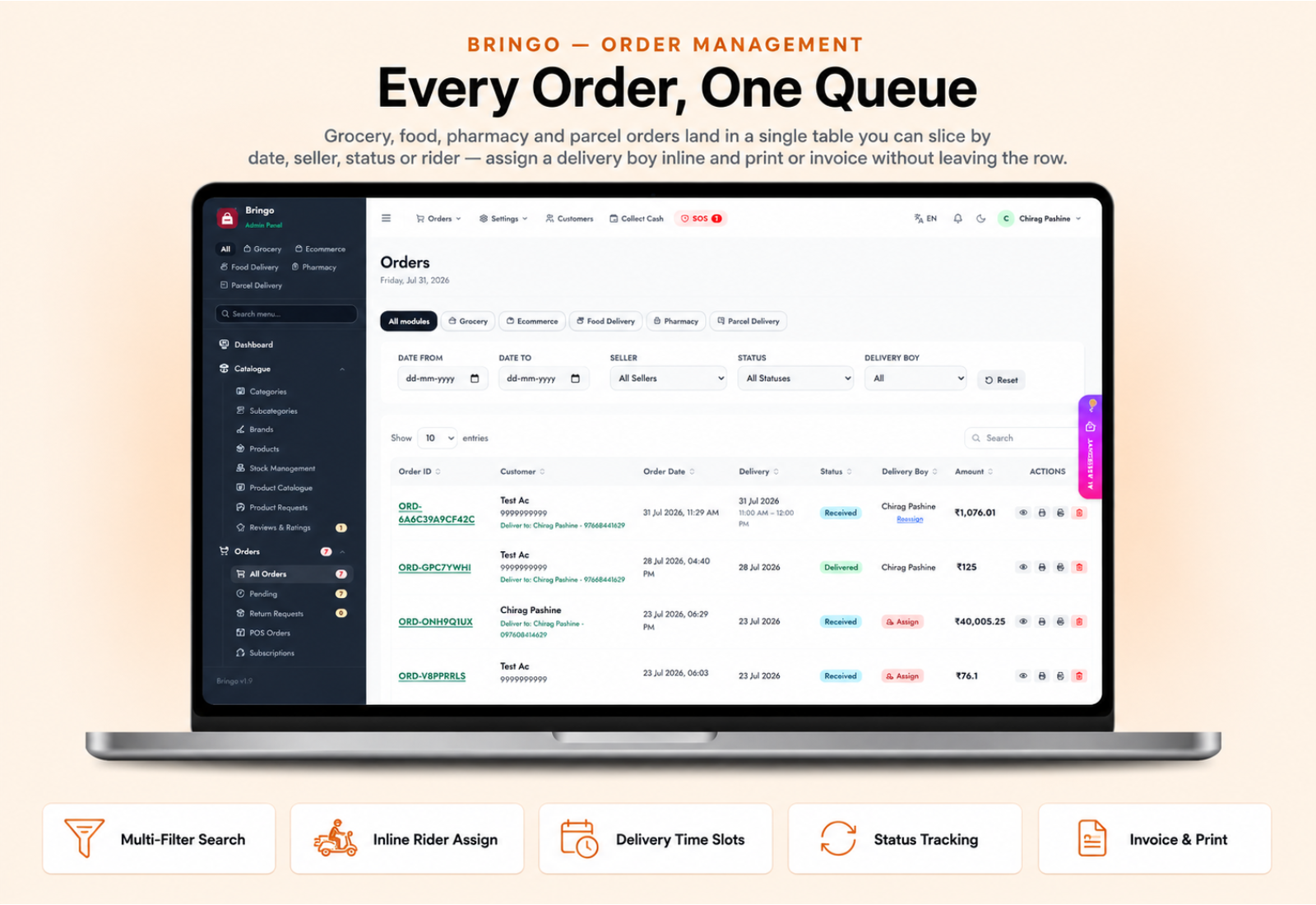 Bringo | Multi Module Multivendor Delivery Platform