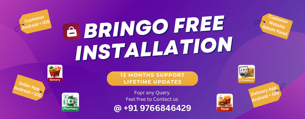 Bringo | Grocery, Food, Pharmacy and Parcel | Multi Module Multivendor Delivery Platform