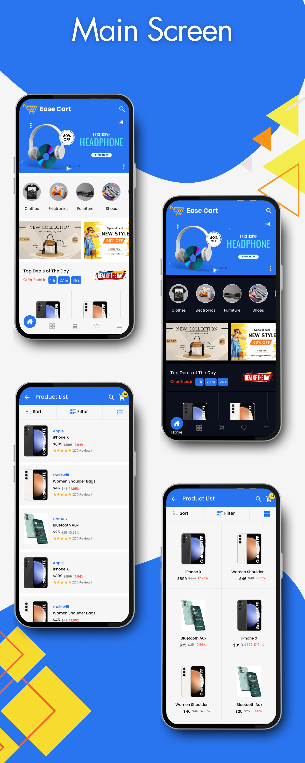 Ease Cart Grocery, Electronic, Ecommerce Android & IOS React Native Template - 3