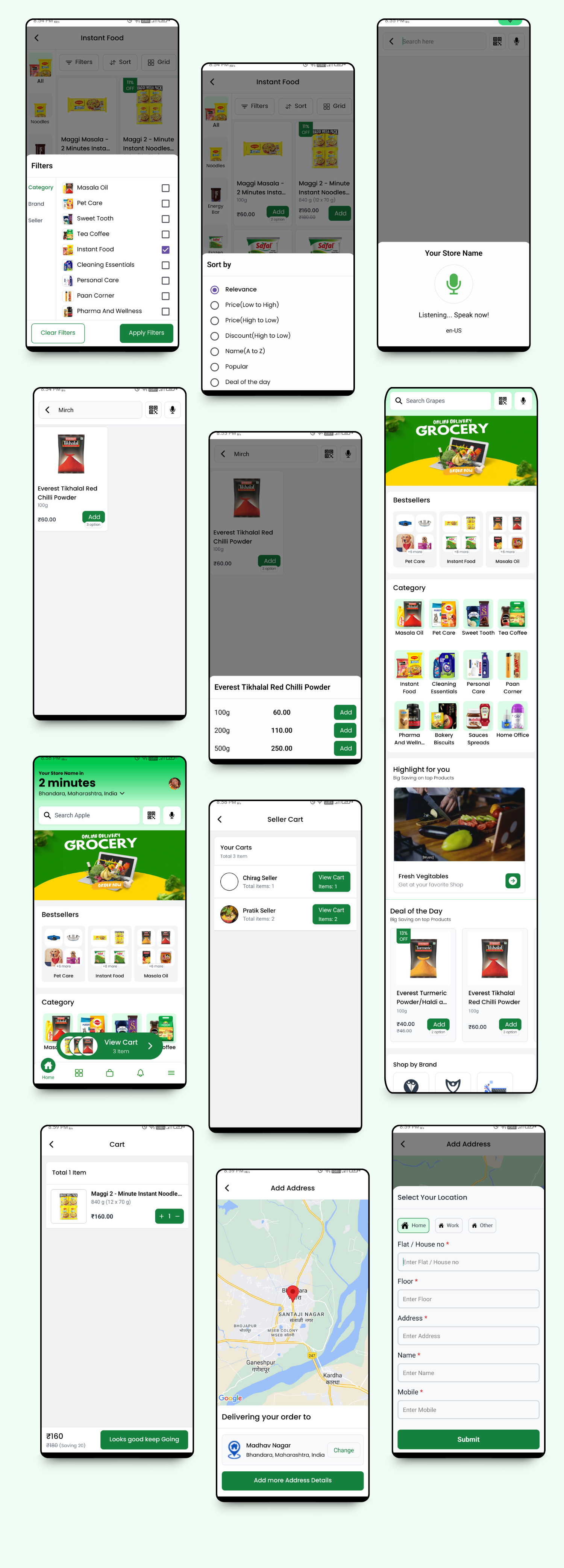 GroceryHub - 10 Minute App Multivendor Quick Commerce & eCommerce App | AI Insight | Multi Cart - 25