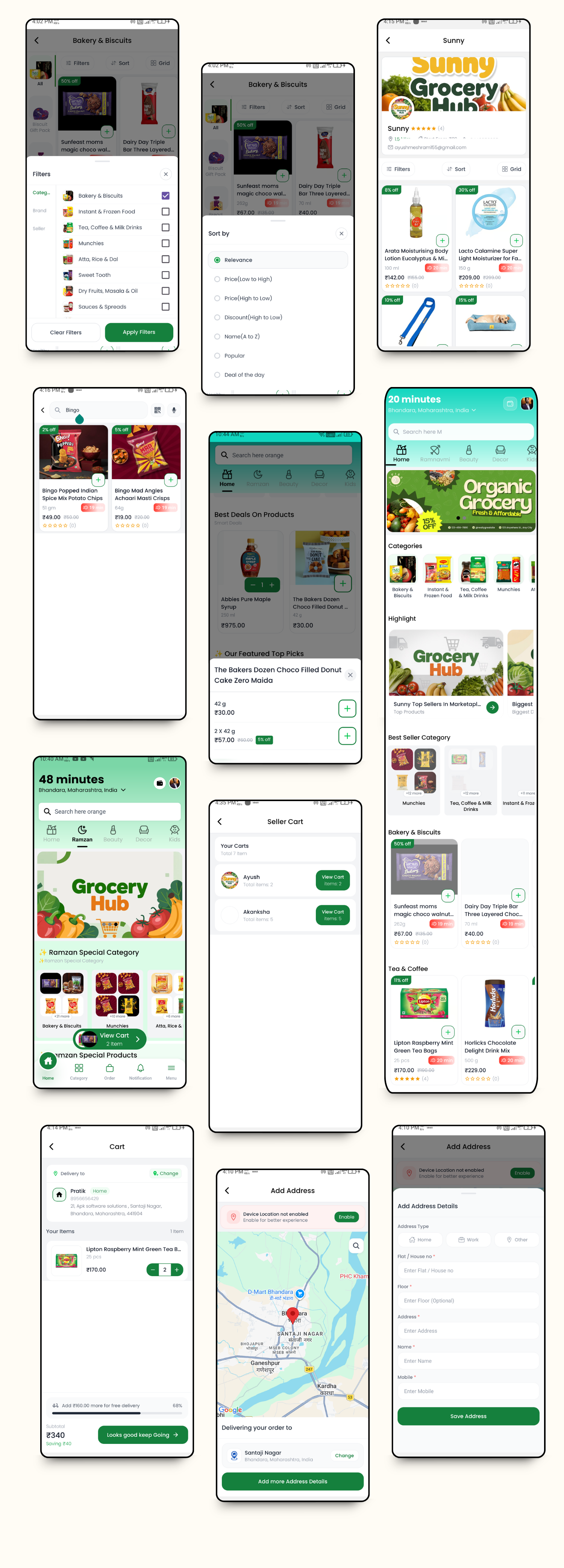 GroceryHub - 10 Minute App Multivendor Quick Commerce & eCommerce App | AI Insight | Multi Cart