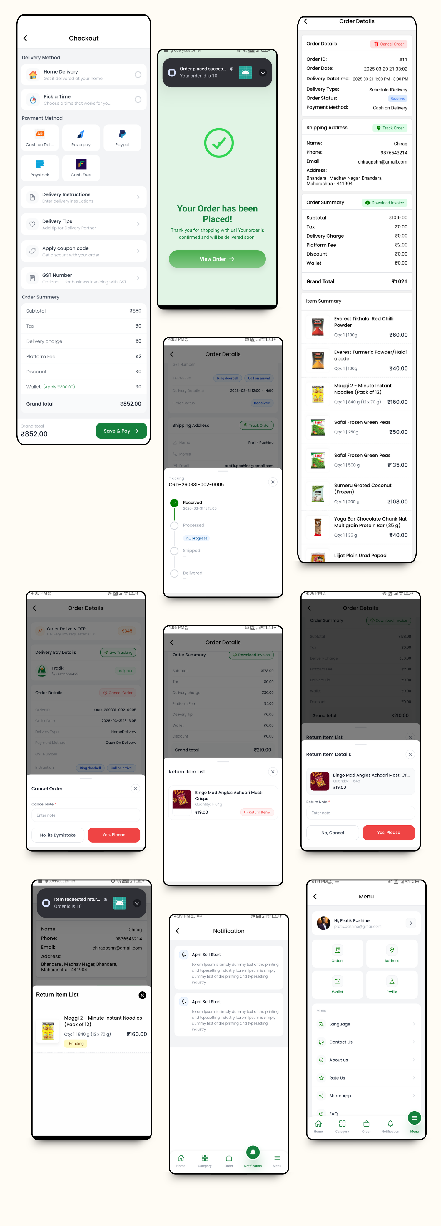 GroceryHub - 10 Minute App Multivendor Quick Commerce & eCommerce App | AI Insight | Multi Cart